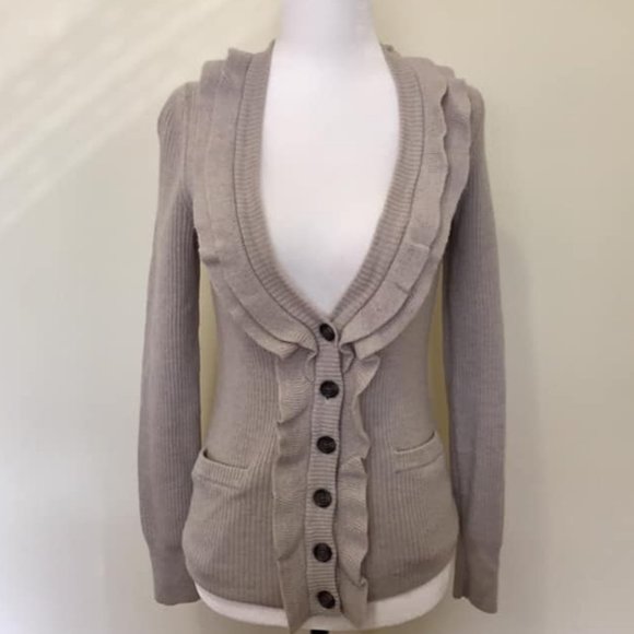 Banana Republic Merino Wool Beige Cardigan M
